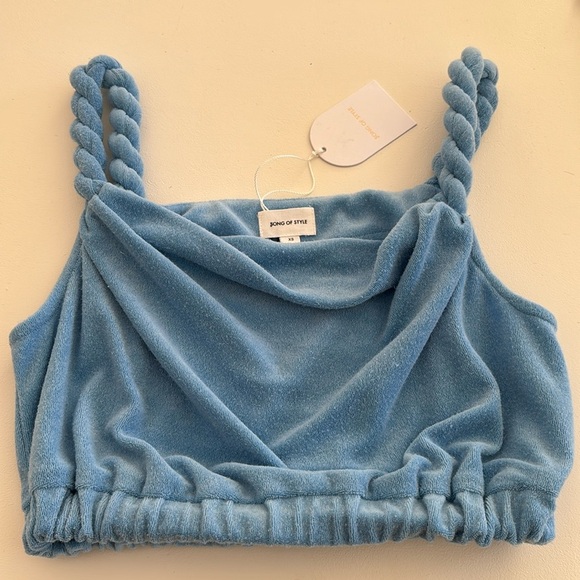 New Song of Style blue terry crop top XS - Picture 3 of 7